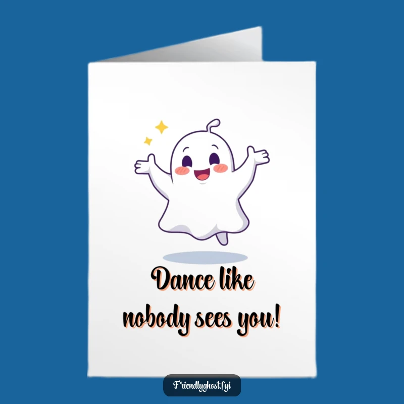 Free Printable Ghost Dance Birthday Card - Funny Ghosty Downloadable Gift