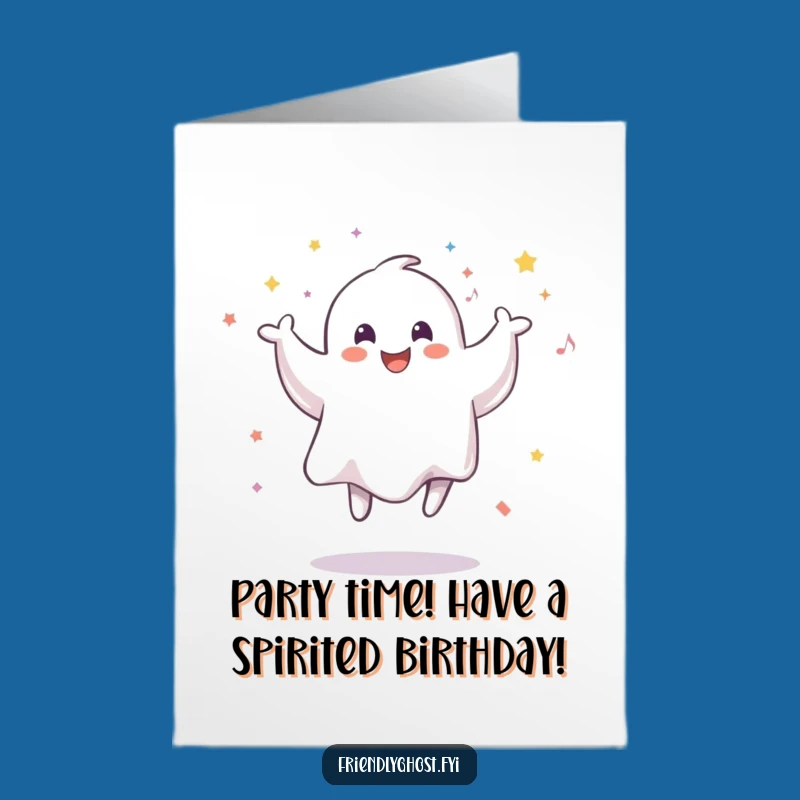 Free Printable Ghost Party Birthday Card - Funny Ghosty Downloadable Gift