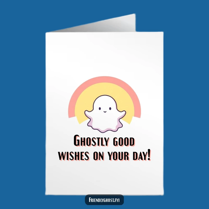 Free Printable Rainbow Ghost Birthday Card - Funny Ghosty Downloadable Gift