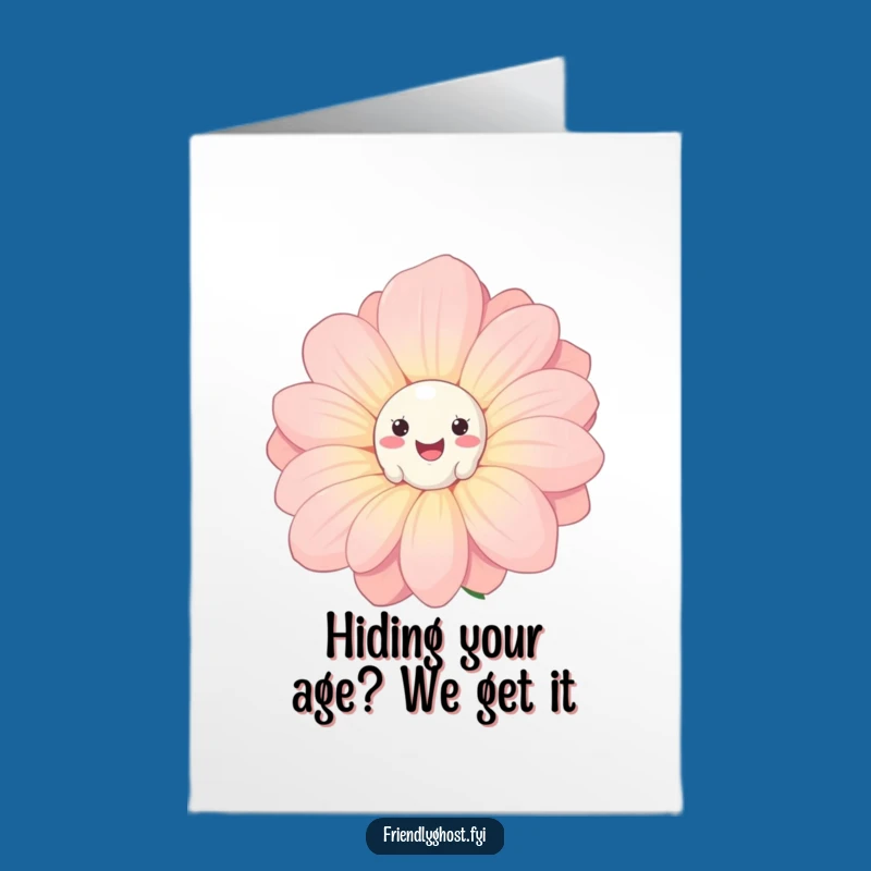 Funny Ghost Flower Peek Free Printable Birthday Card - Downloadable DIY Gift!