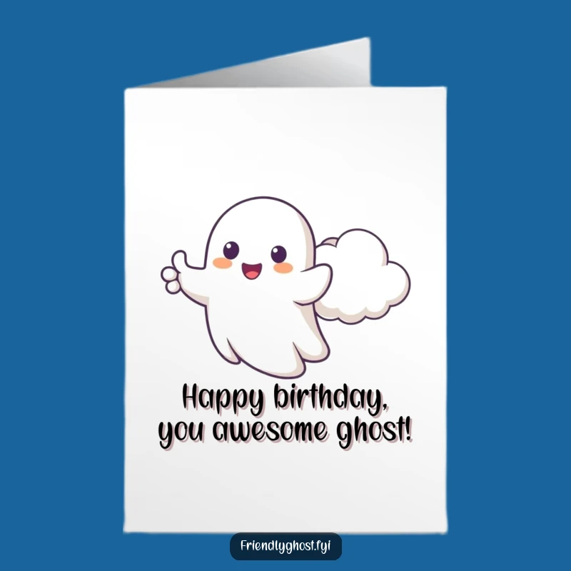 Free Printable Ghost Cloud Birthday Card - Cheerful Downloadable Gift