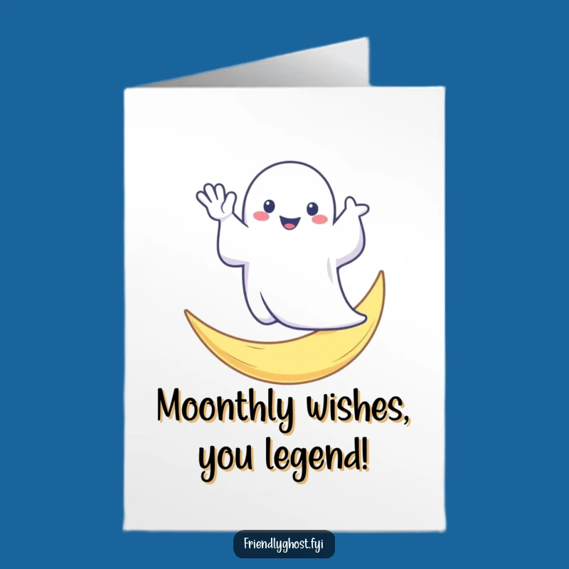 Funny Free Printable Birthday Card: Ghost Wave Moon - Download Now!
