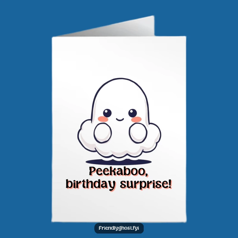 Shy Ghost Birthday Card Free Printable: Peek-a-Boo Fun Downloadable Gift