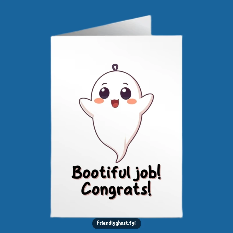Free Printable Ghostly Congrats Card: Upside Down Giggle Downloadable Gift