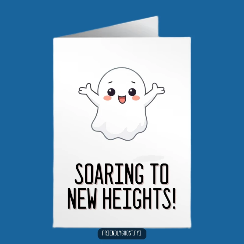 Congrats Happy Ghost Card Free Printable: Floating Success Downloadable Gift