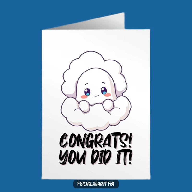 Free Printable Congratulations Card: Curious Ghost, Funny Ghost Downloadable Gift