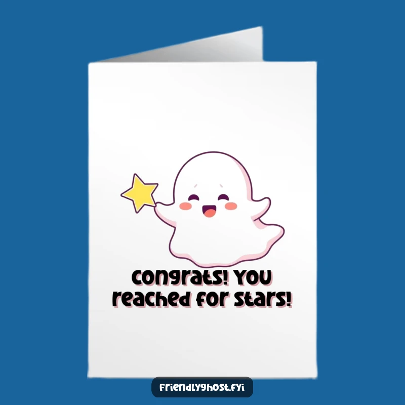 Free Printable Congratulations Card: Ghost Chasing Star Funny Downloadable Gift
