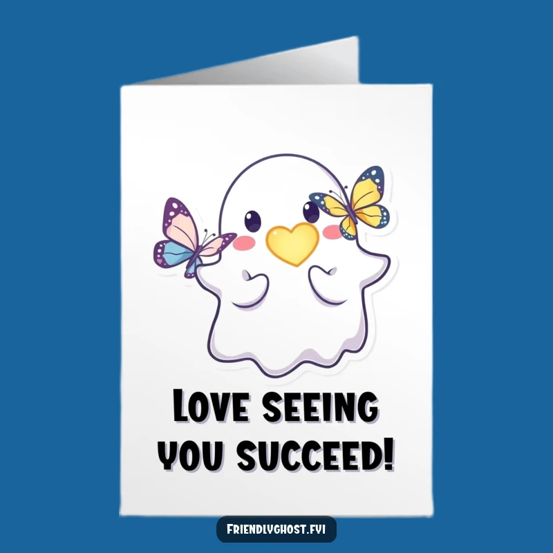Free Printable Congrats Card: Ghost Heart Butterfly - Heartfelt Downloadable Gift