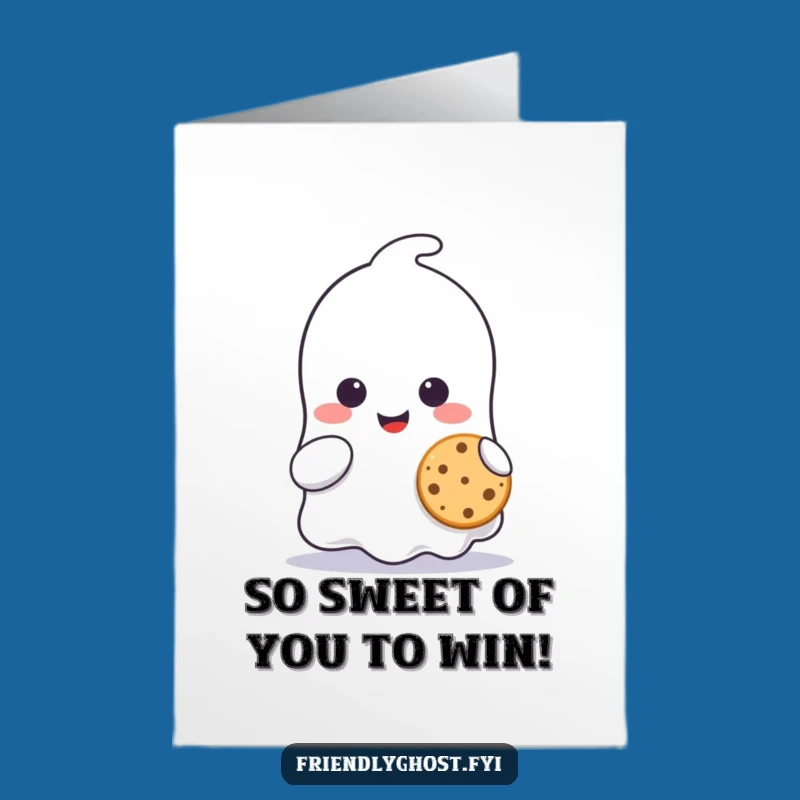 Free Printable Congrats Card: Ghost's Tiny Cookie for Your Sweet Success!