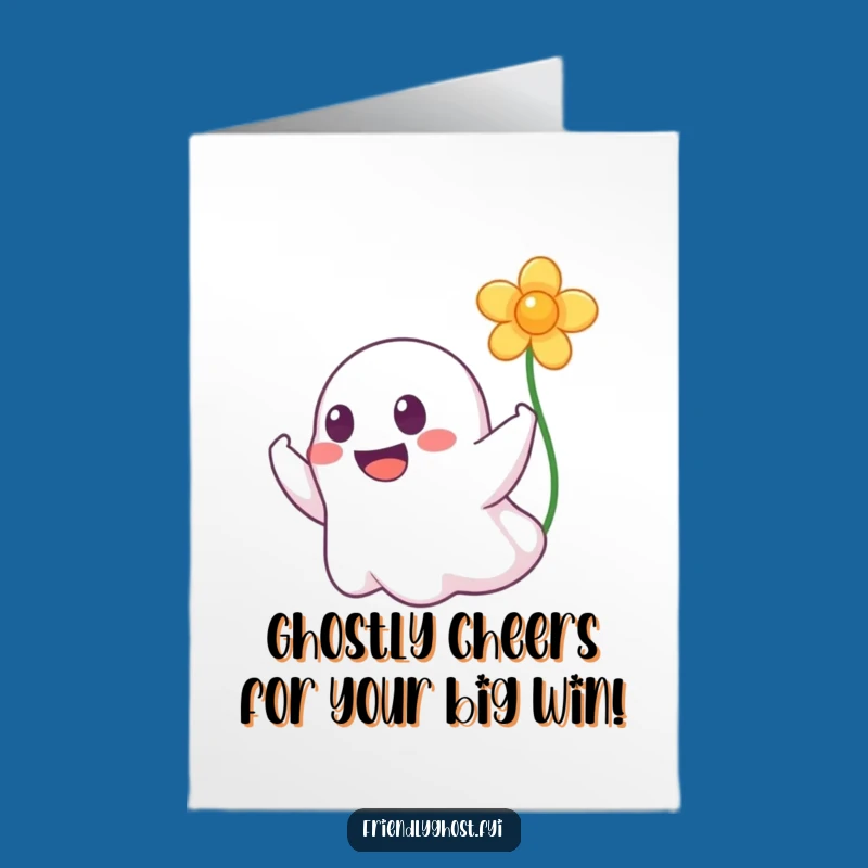 Free Printable Ghost Booping Flower Congrats Card - Funny DIY Gift