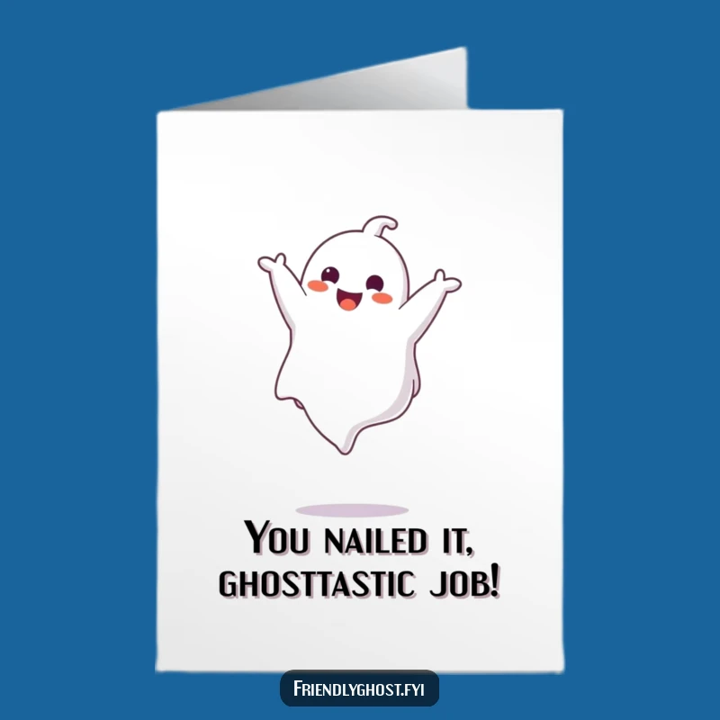Celebrate achievements with this funny free printable congratulations card. Our airborne ghost is ready to somersault its way into their good graces. Print at home instantly!