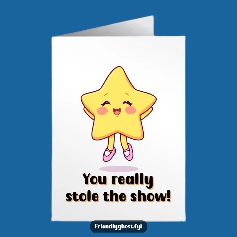 Free Printable Congrats Card: Giggling Star Dancer - Funny Downloadable Celebration!