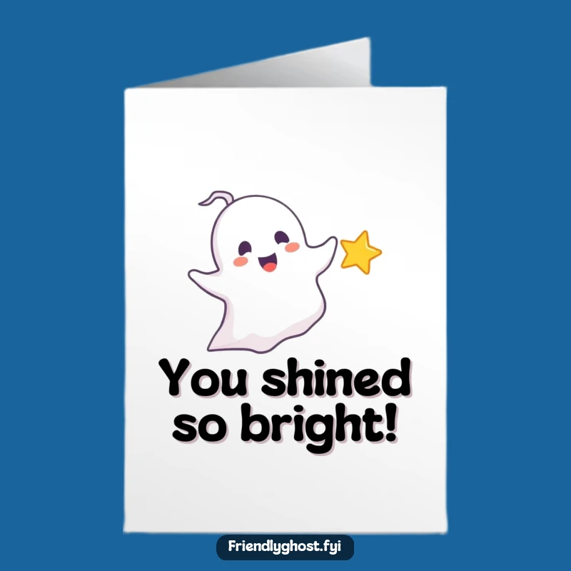 Free Printable Ghost Star Congratulations Card - Funny Playful Downloadable Gift
