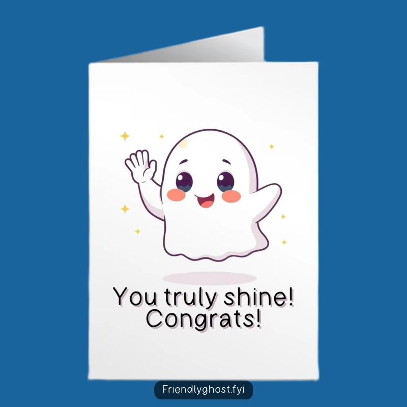 Free Printable Congrats Card: Ghost Sparkle Trail Downloadable Gift