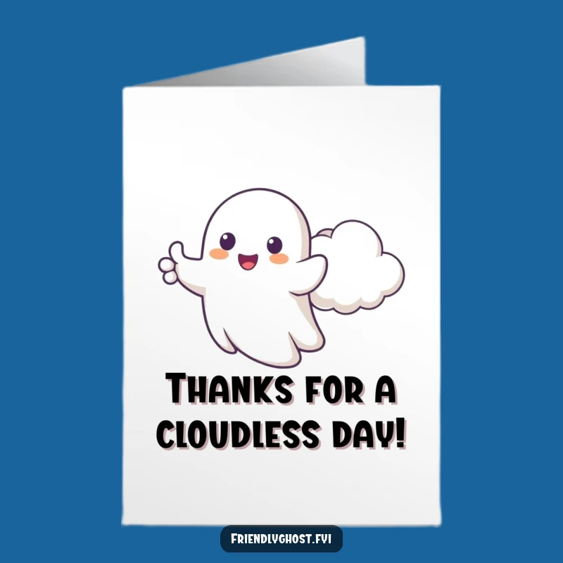 Free Printable Ghost Cloud Thank You Card - Cheerful Downloadable Gratitude