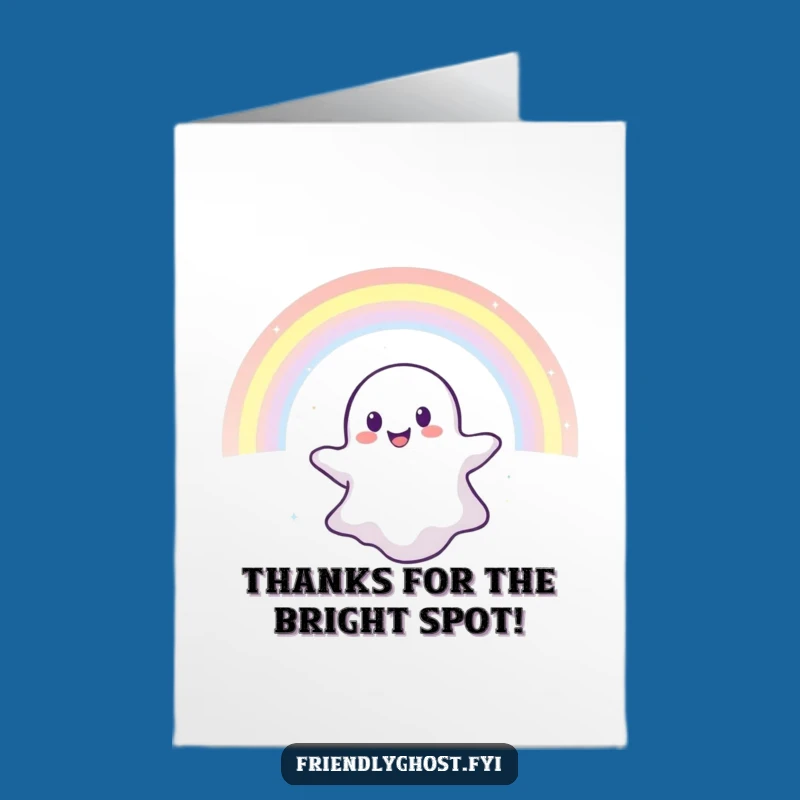 Free Printable Thank You Card: Ghost Rainbow Float - Magical Gratitude Downloadable Gift!