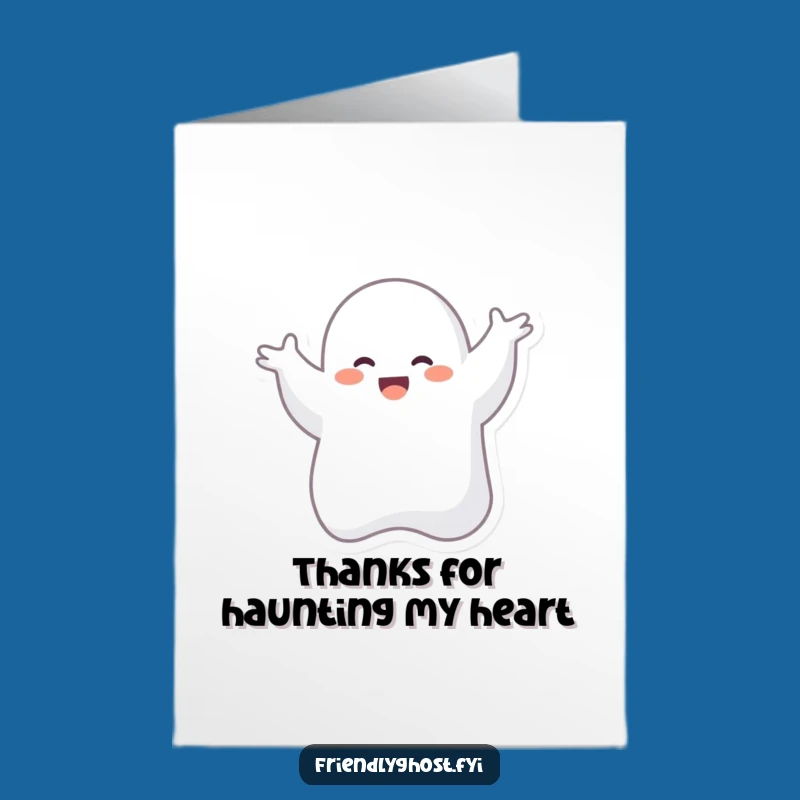 Free Printable Thank You Card: Giggling Ghost Silly Dance Funny Downloadable Note