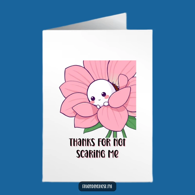 Free Printable Thank You Card: Shy Ghost Flower - Adorable Downloadable Gift