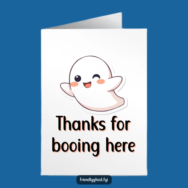 Free Printable Thank You Card: Zippy Ghost - Funny Appreciation Gift