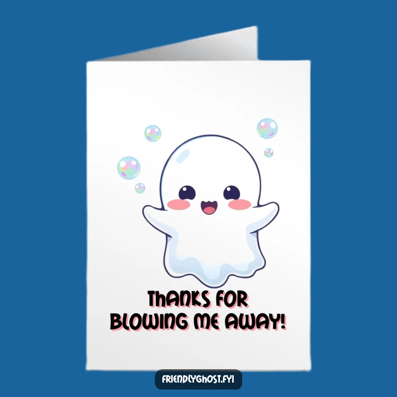 Free Printable Thank You Card: Ghost Blowing Bubbles, Downloadable!
