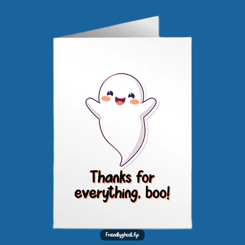 Free Printable Thank You Ghost Card - Funny Upside Down Downloadable Gift