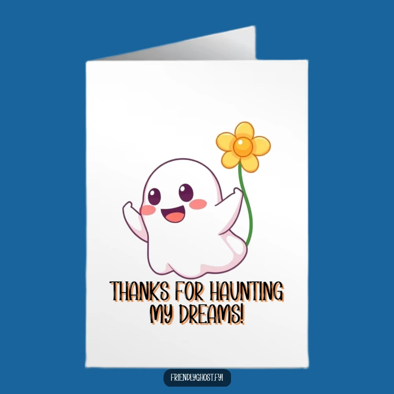 Free Printable Ghost Booping Flower Thank You Card - Humorous Downloadable