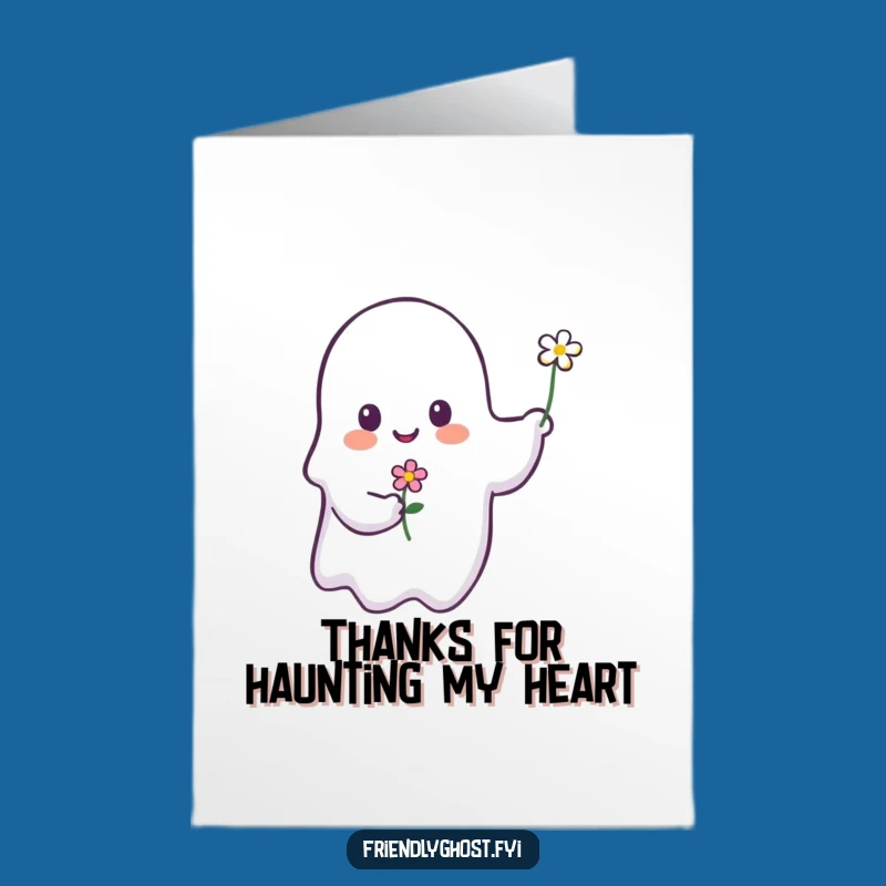 Free Printable Thank You Card: Sweet Ghost Flower Thank You Downloadable