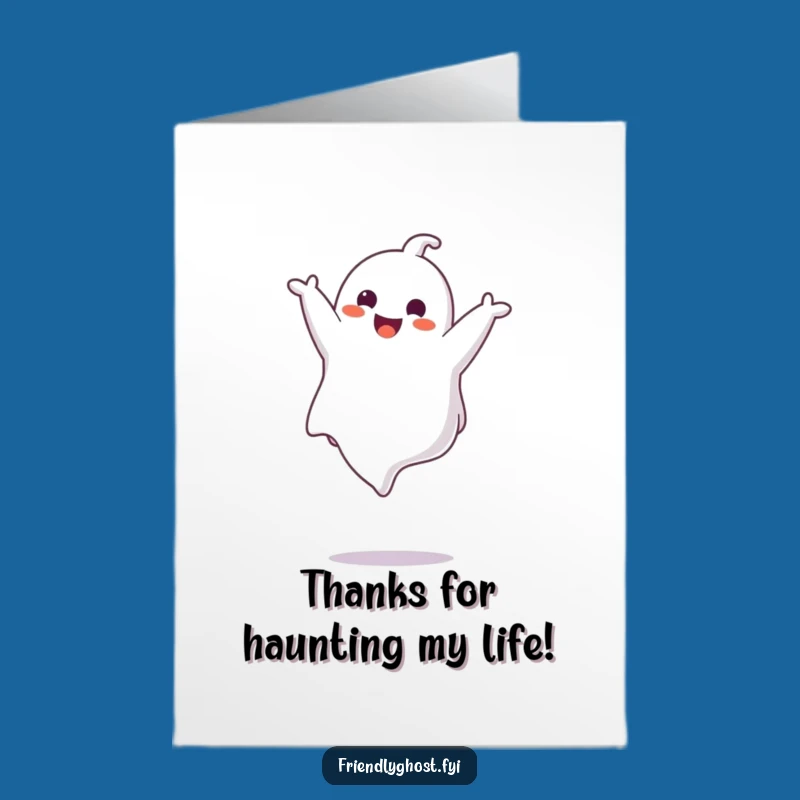 Express gratitude with this free printable thank you card! Watch our happy ghost do a little dance to show your appreciation. Easy to print at home.