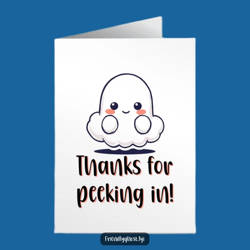 Thank You Shy Ghost Card Free Printable: Shy Gratitude Downloadable Gift