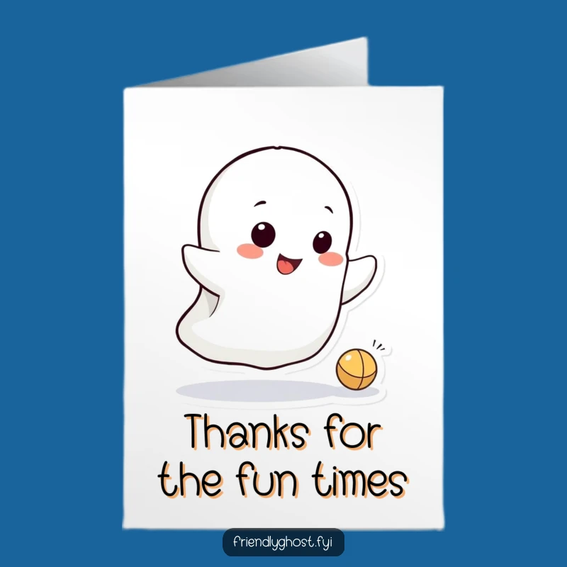 Free Printable Thank You Card: Mischievous Ghost, Playful Downloadable Gift