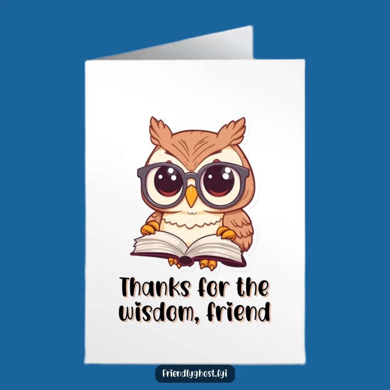 Free Printable Thank You Card: Wise Owl Scholar - Funny Downloadable Gratitude!