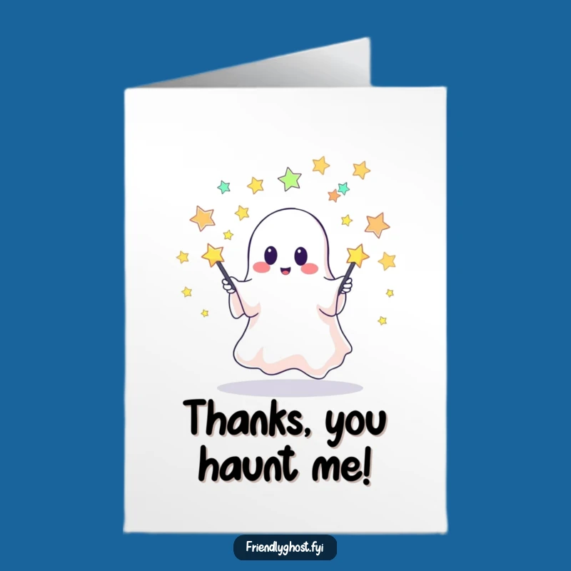 Free Printable Thank You Card: Star Juggling Ghost, Hilarious DIY Downloadable Gift