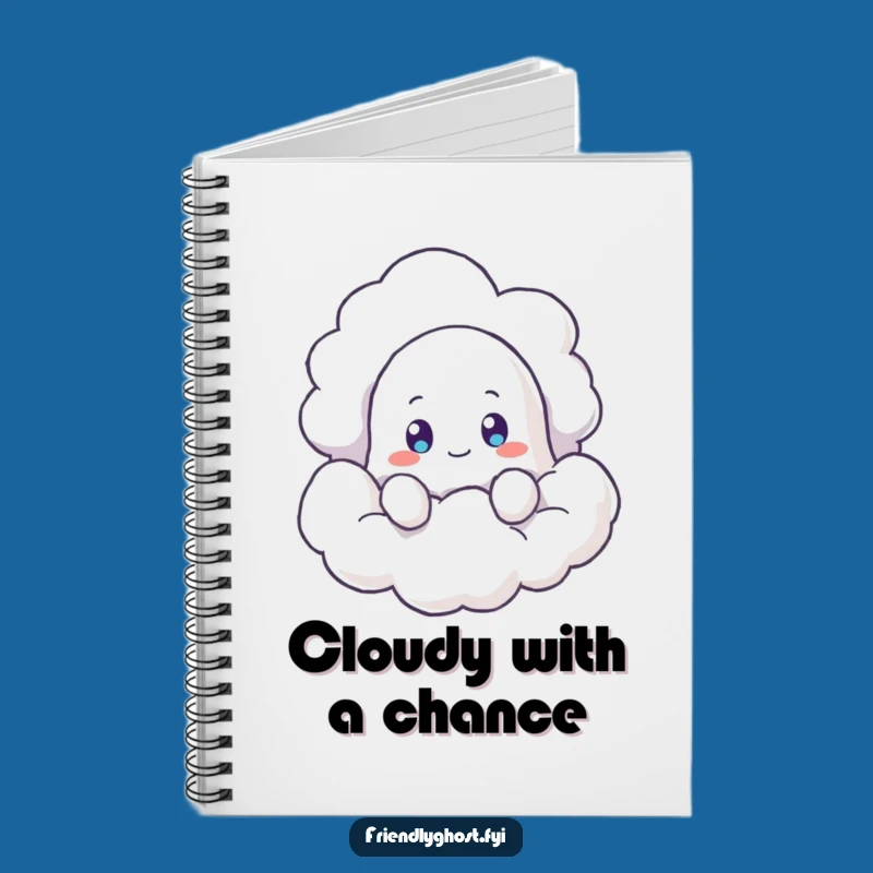 Funny Ghost Cloud Peek Notebook: Jot Down Curious Thoughts, Perfect Funny Gift