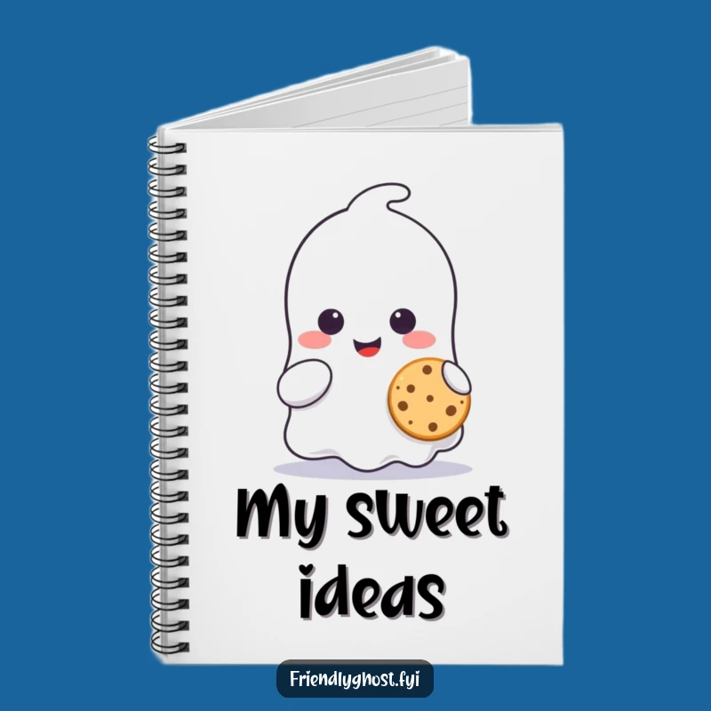 Funny Ghost Cookie Notebook: Cute Character Sharing Treat Smile Journal, Gift!