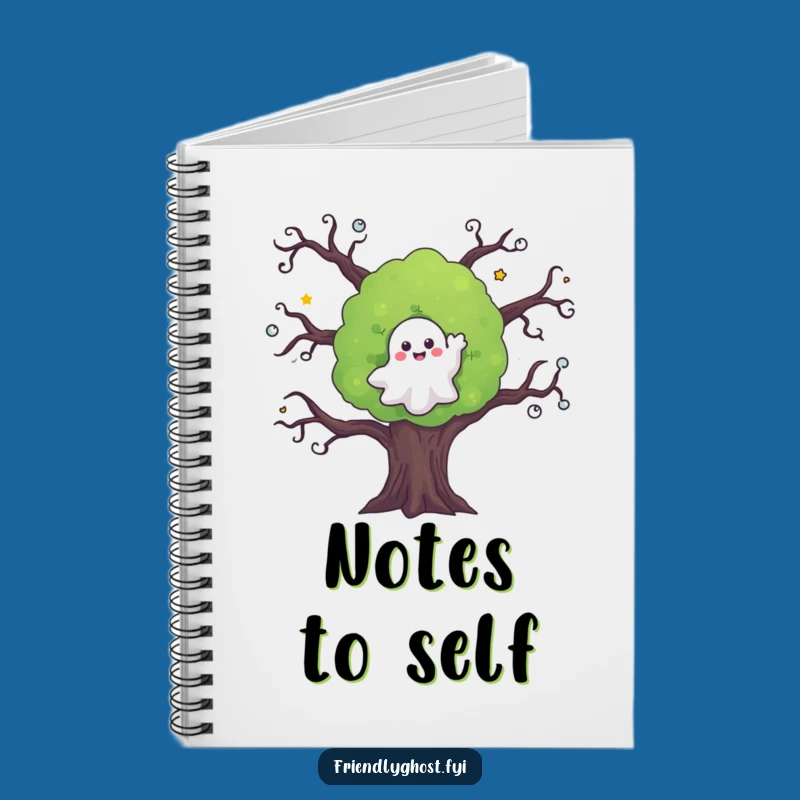 Funny Ghost Waving Tree Notebook: Journal Your Friendly Thoughts