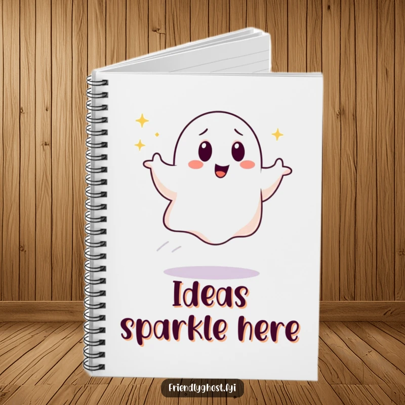 Funny Bouncing Ghost Notebook: A giggling ghost bounces with a sparkling trail, ready for your notes. A cheerful funny gift for journal keepers.