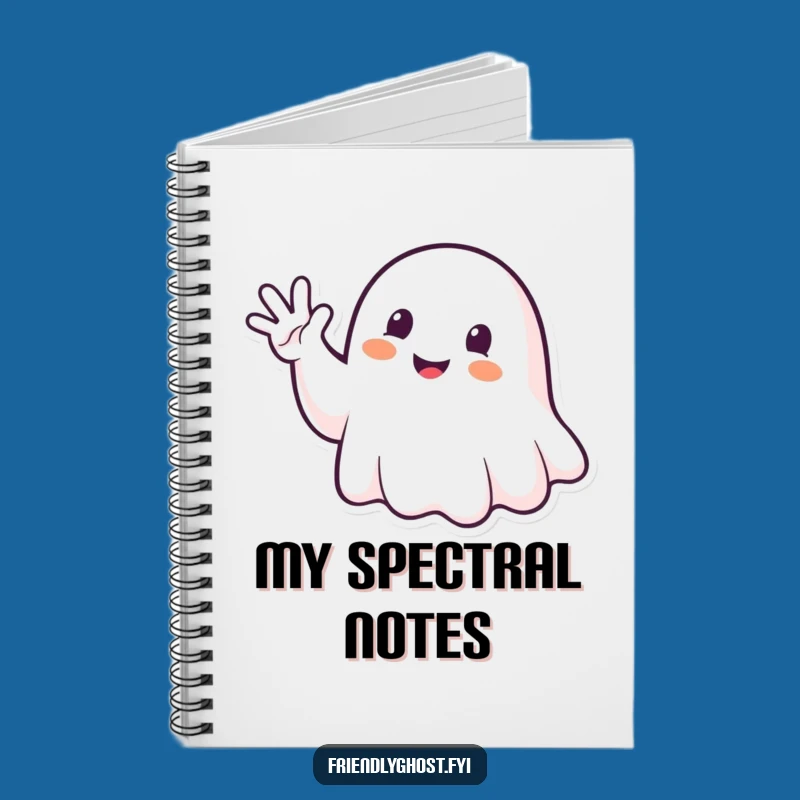 Funny Ghost Waving Notebook: Jot Down Ideas with Friendly Haunting
