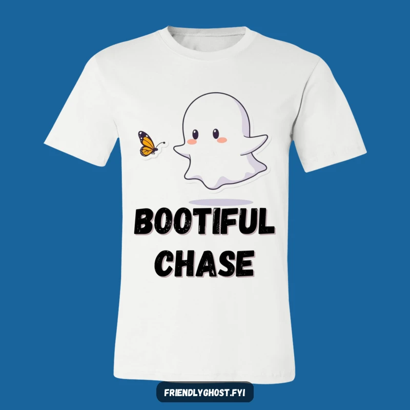 Funny Ghost Butterfly T-Shirt - Playful Joyful Character Tee for All