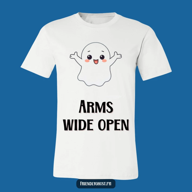 Funny Floating Ghost T-Shirt - Arms Outstretched Happy Spirit Tee Gift