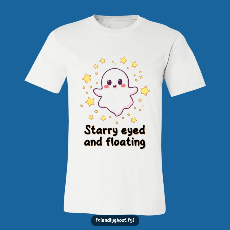 Funny Happy Ghost Stars T-Shirt: Joyful Character Tee for Space Lovers