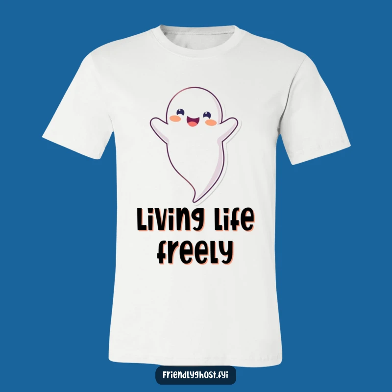 Funny Upside Down Ghost Tee: Happy Floating Phantom Shirt, Quirky Gift