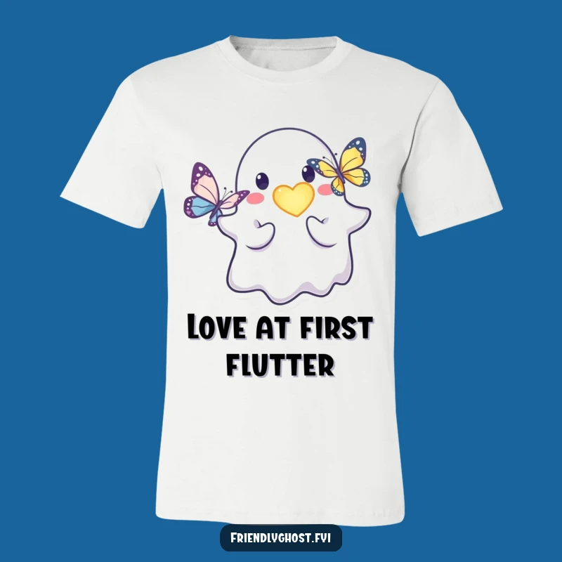 Funny Friendly Ghost Heart T-Shirt: Kind Character Tee for Compassionate People