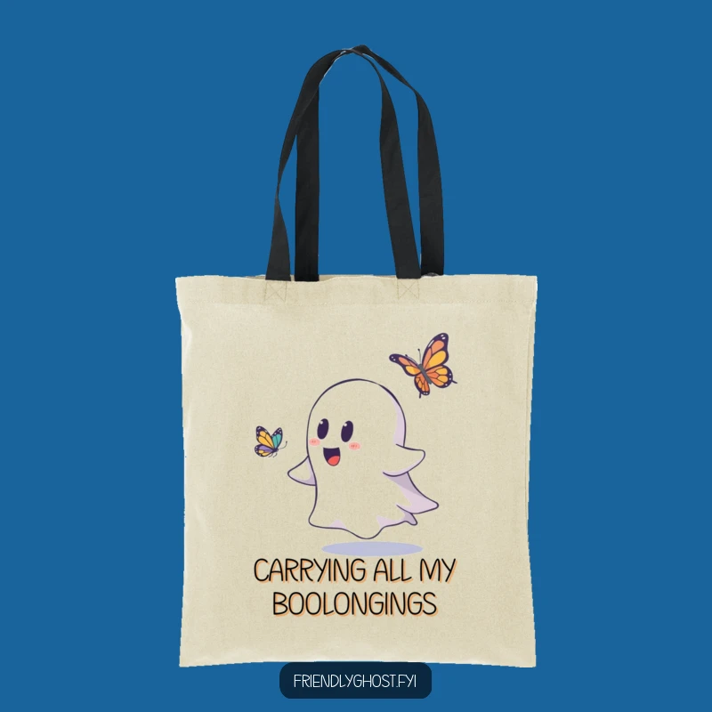 Funny Ghost Butterfly Tote Bag: Stylish and Hilarious Carry-All for Everyday Fun