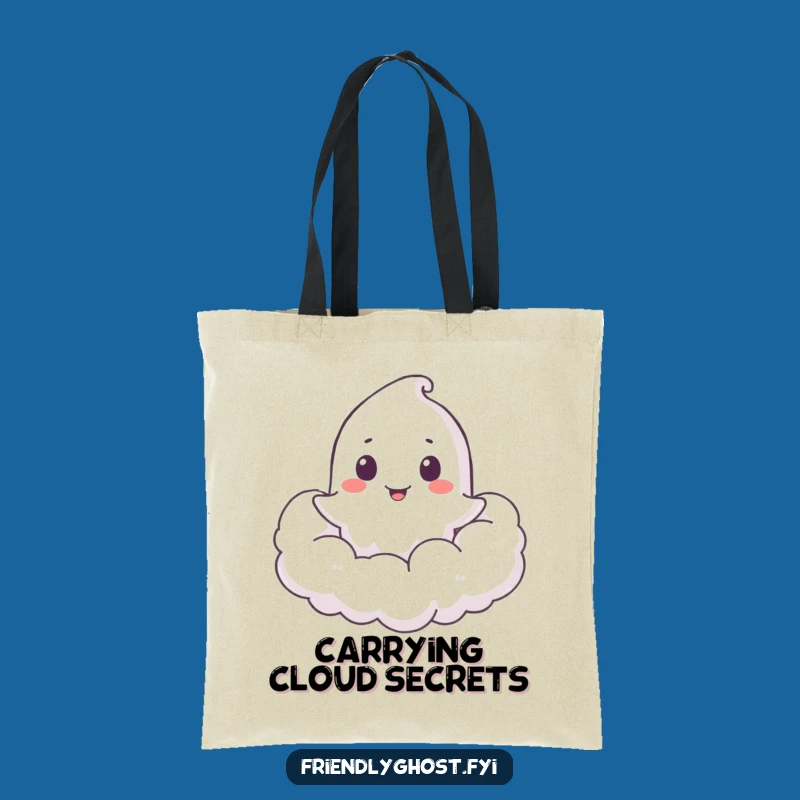 Funny Ghost Cloud Peeker Tote Bag: Carry Your Secrets, Whimsical Bag for Everyday