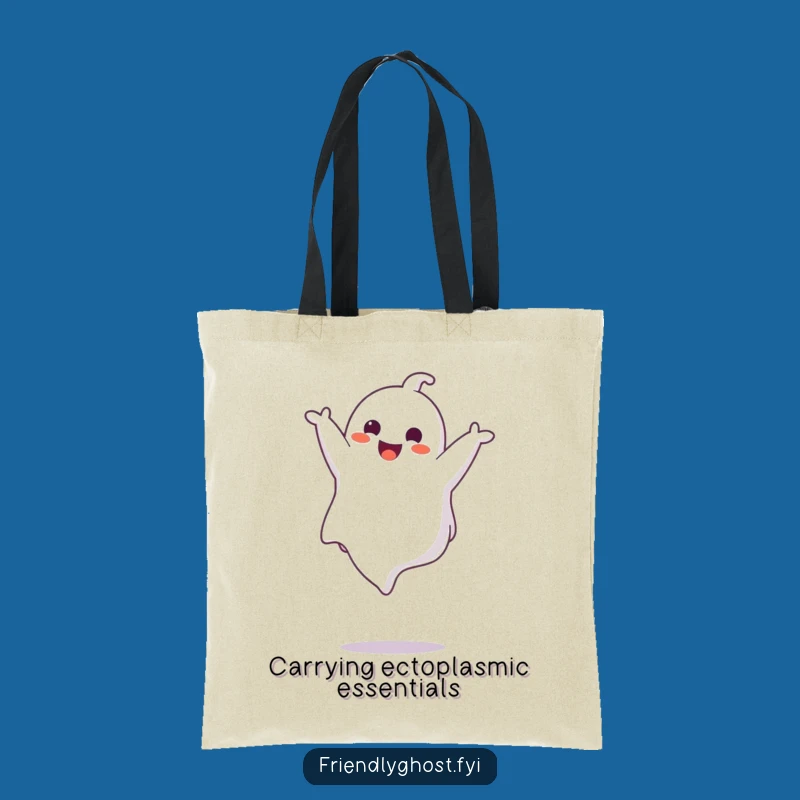 Funny Ghost Somesault Tote Bag - Spooky & Stylish Carry-All Gift