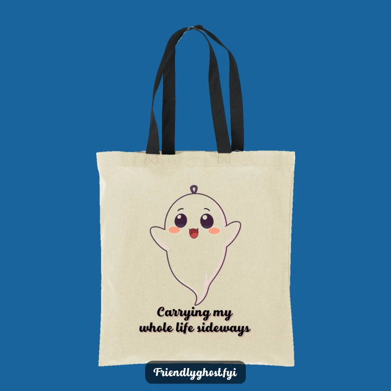Funny Upside Down Ghost Tote Bag: Carry Your Laughs in Style