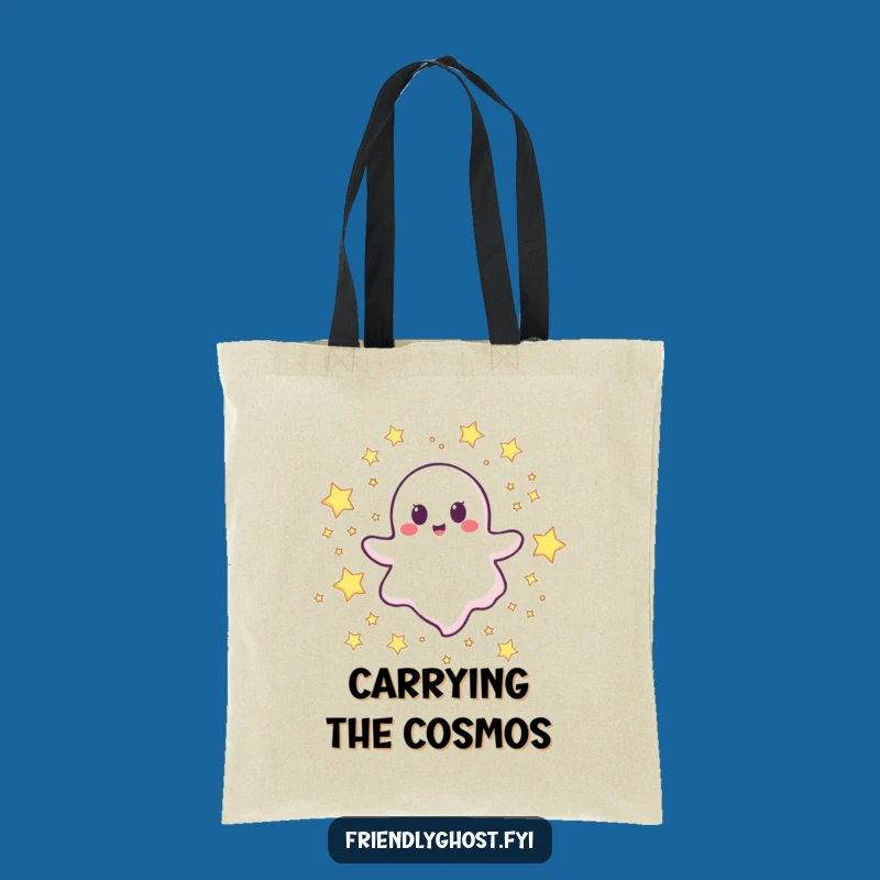 Funny Happy Ghost Stars Tote: Joyful Character Carry-all for Adventures
