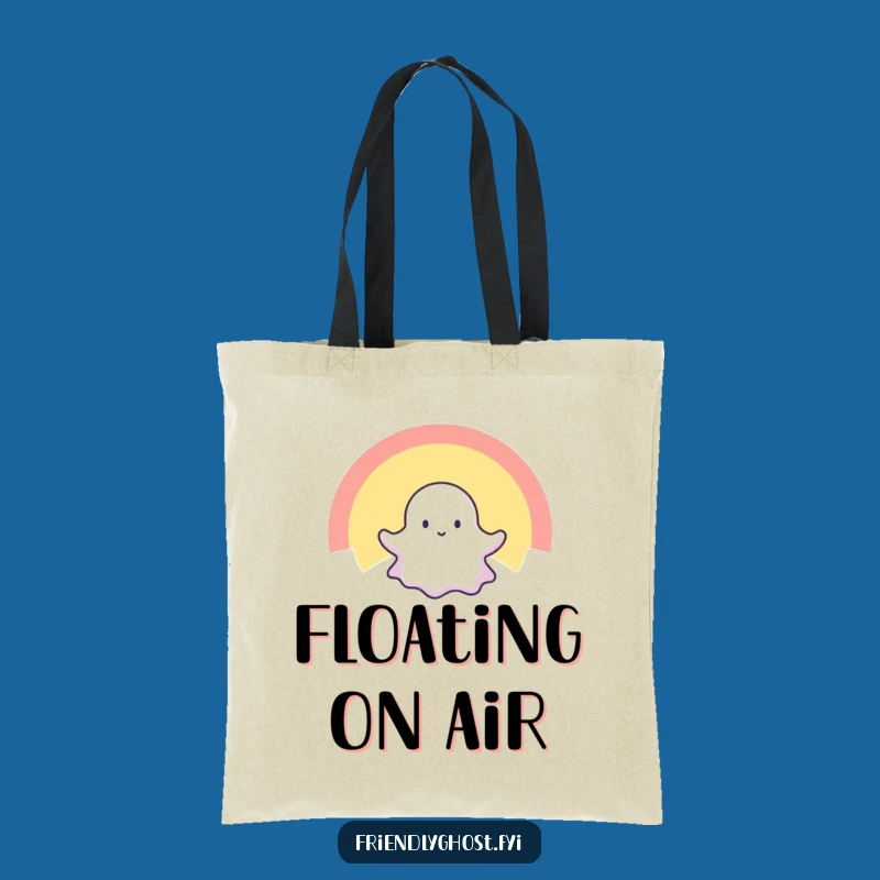 Funny Tiny Ghost Rainbow Tote Bag: Carry Your Spectral Treasures in Style