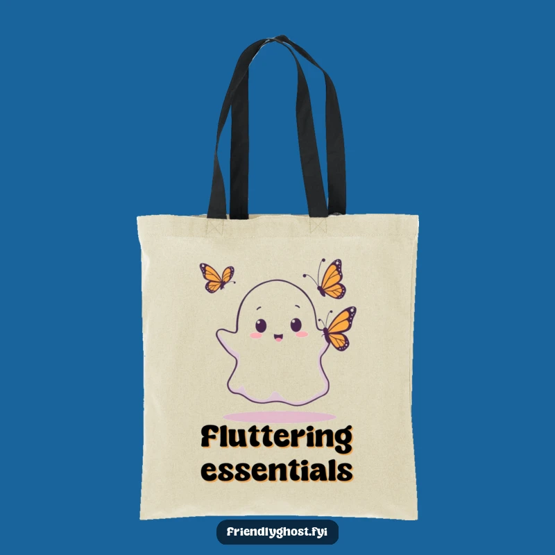 Funny Ghost Butterfly Surprise Tote Bag: Shocked Spookiness Carry-All, Perfect Gift