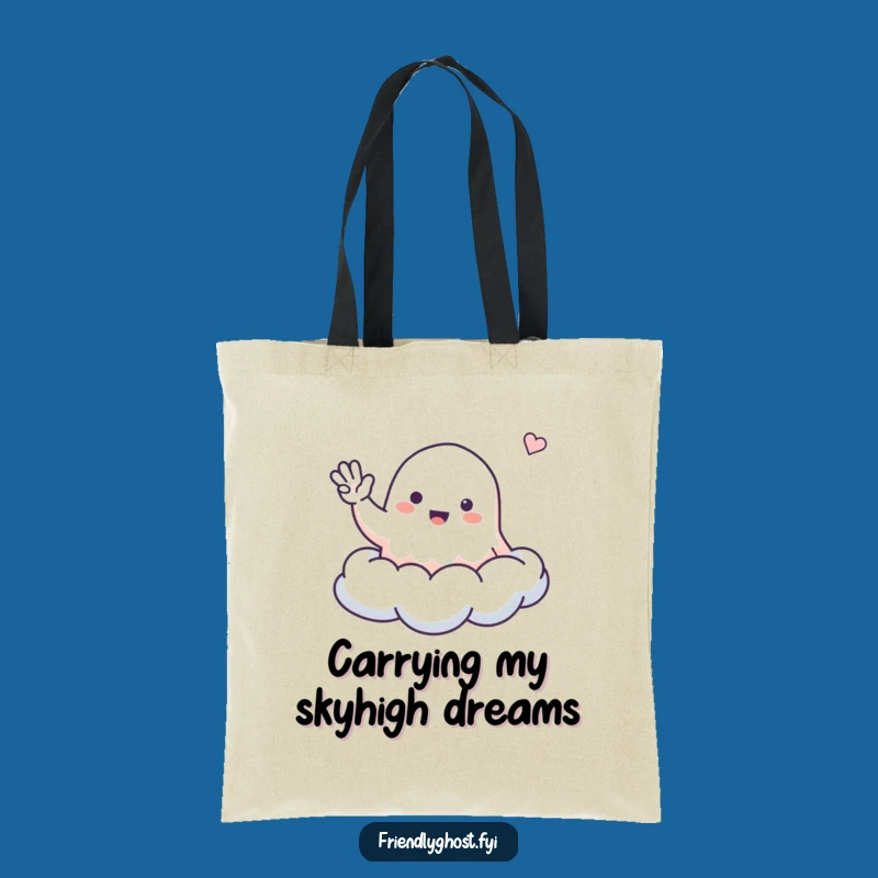 Funny Friendly Ghost Cloud Tote Bag - Chic Accessory for Spreading Smiles